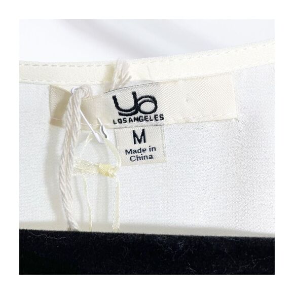 Ya Chiffon Sheer White Gemstone Embellished Top Blouse Ladies Medium New - Picture 7 of 7